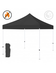 Carpa 3x3 MASTER PLUS ignífuga de acero con pilares hexagonales. (Negra) ENVÍO GRATIS.