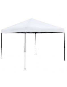 Carpa plegable galvanizada pilar negro 3x3 m. Techo blanco. ENVÍO GRATIS